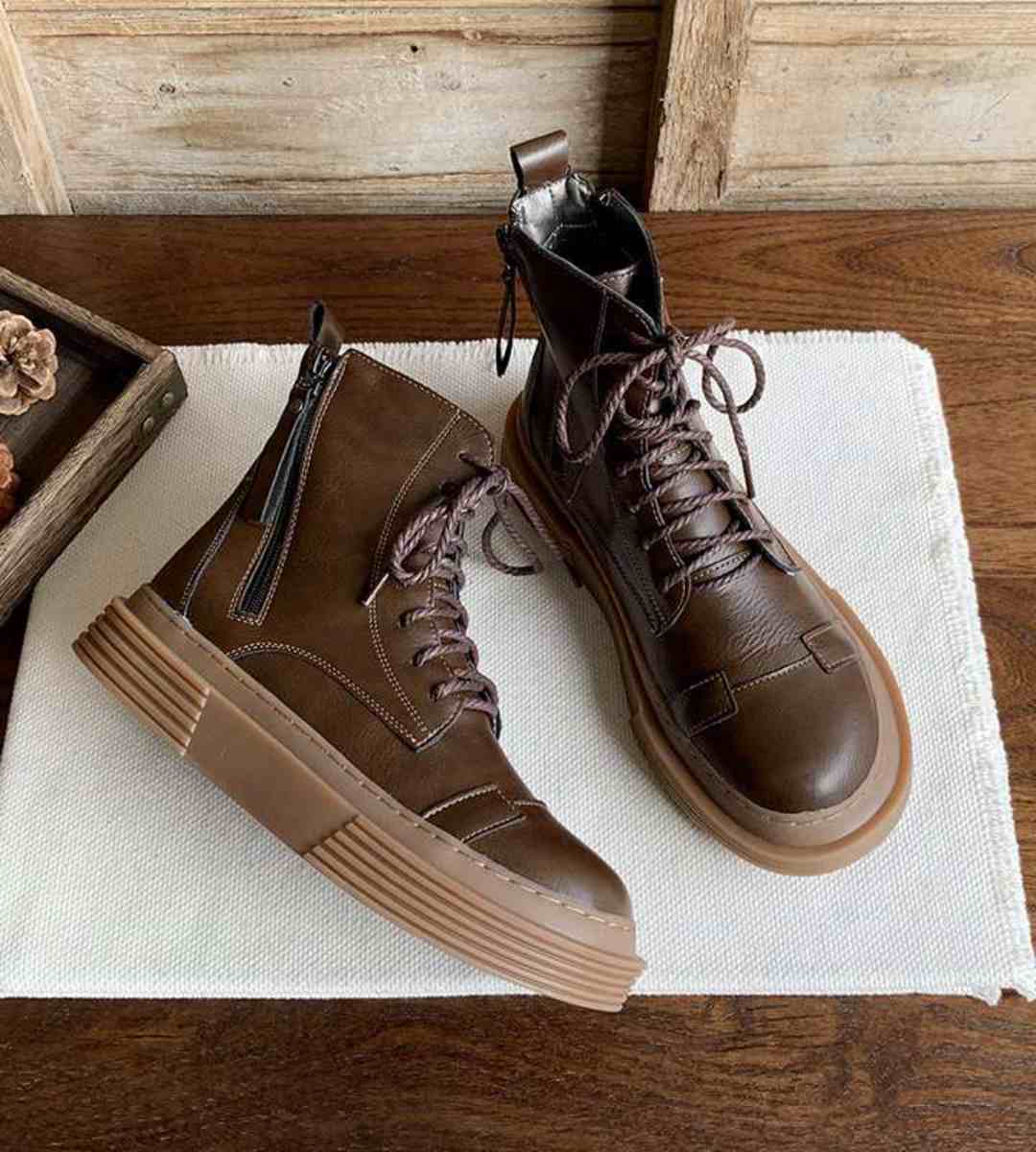 Autumn Winter - Ankle Boots - Fleece - British Style - Women's