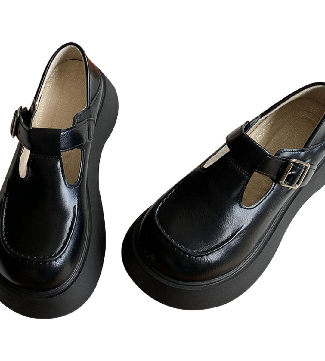 Spring Mary Jane Thick-Soled Leather Retro JK Shoes