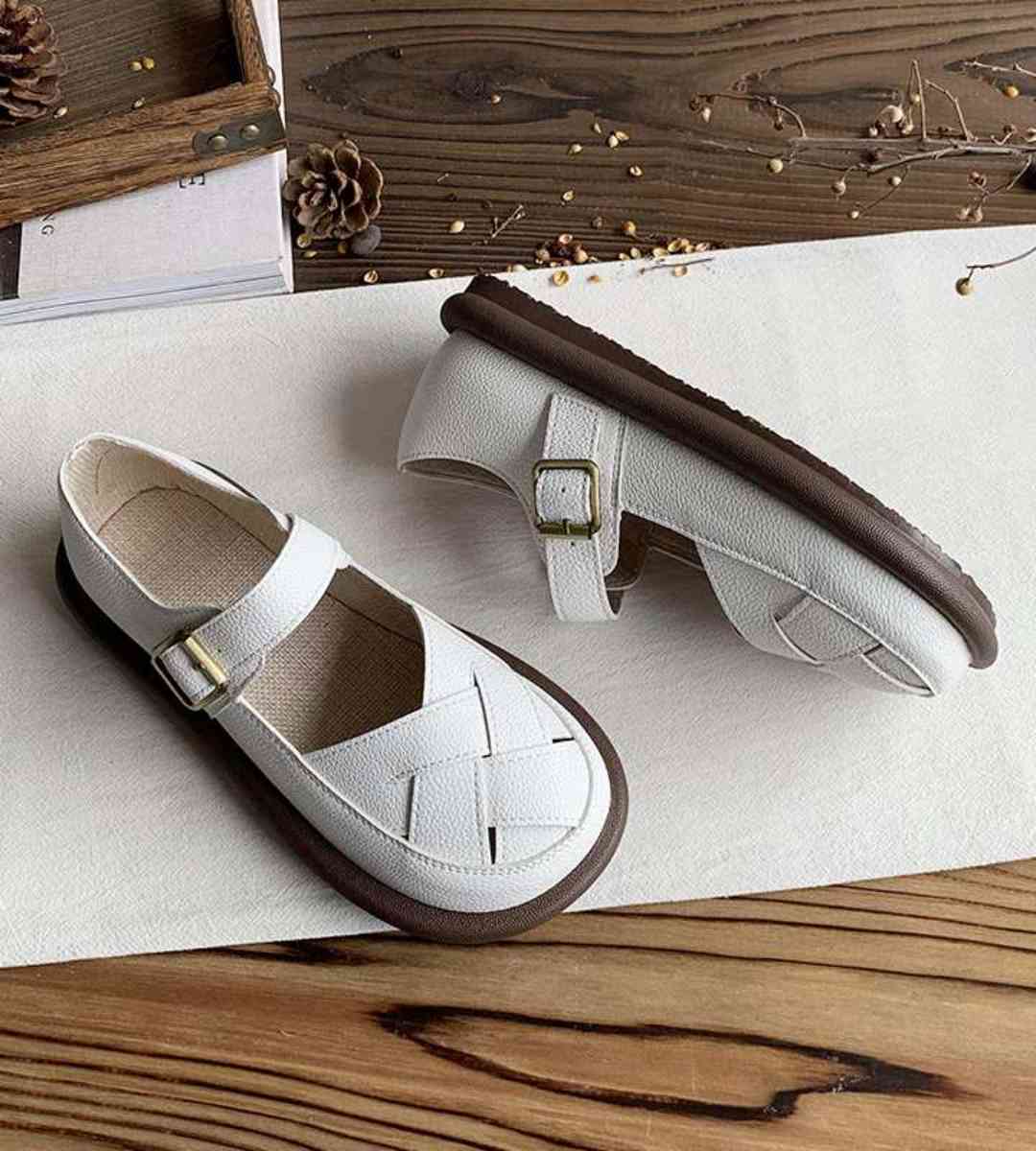 Summer Mary Jane Shoes Cotton Linen College Style Woven Sandals