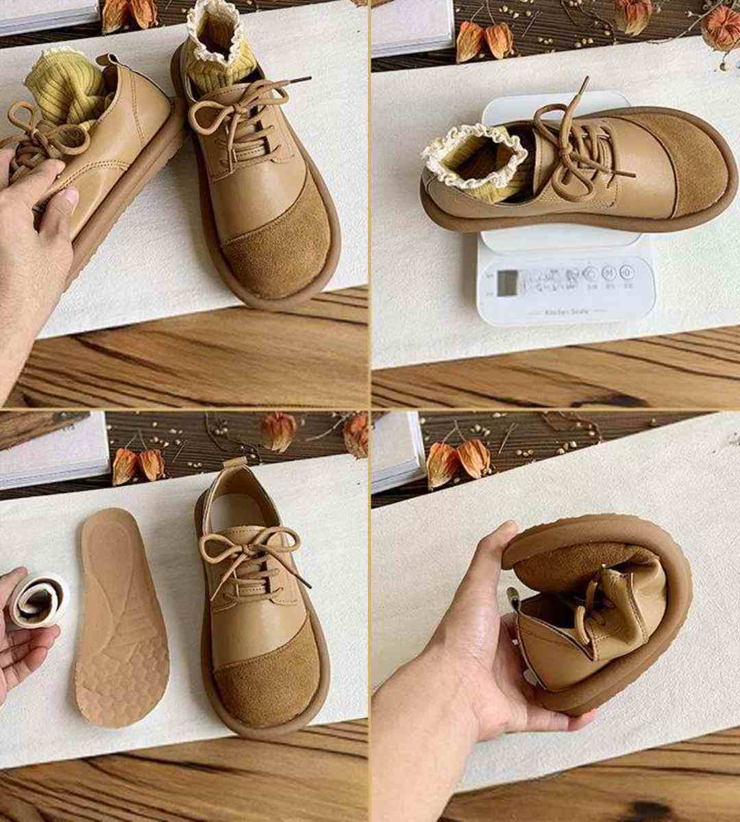 Spring Flat Leather Oxford Shoes Retro Style