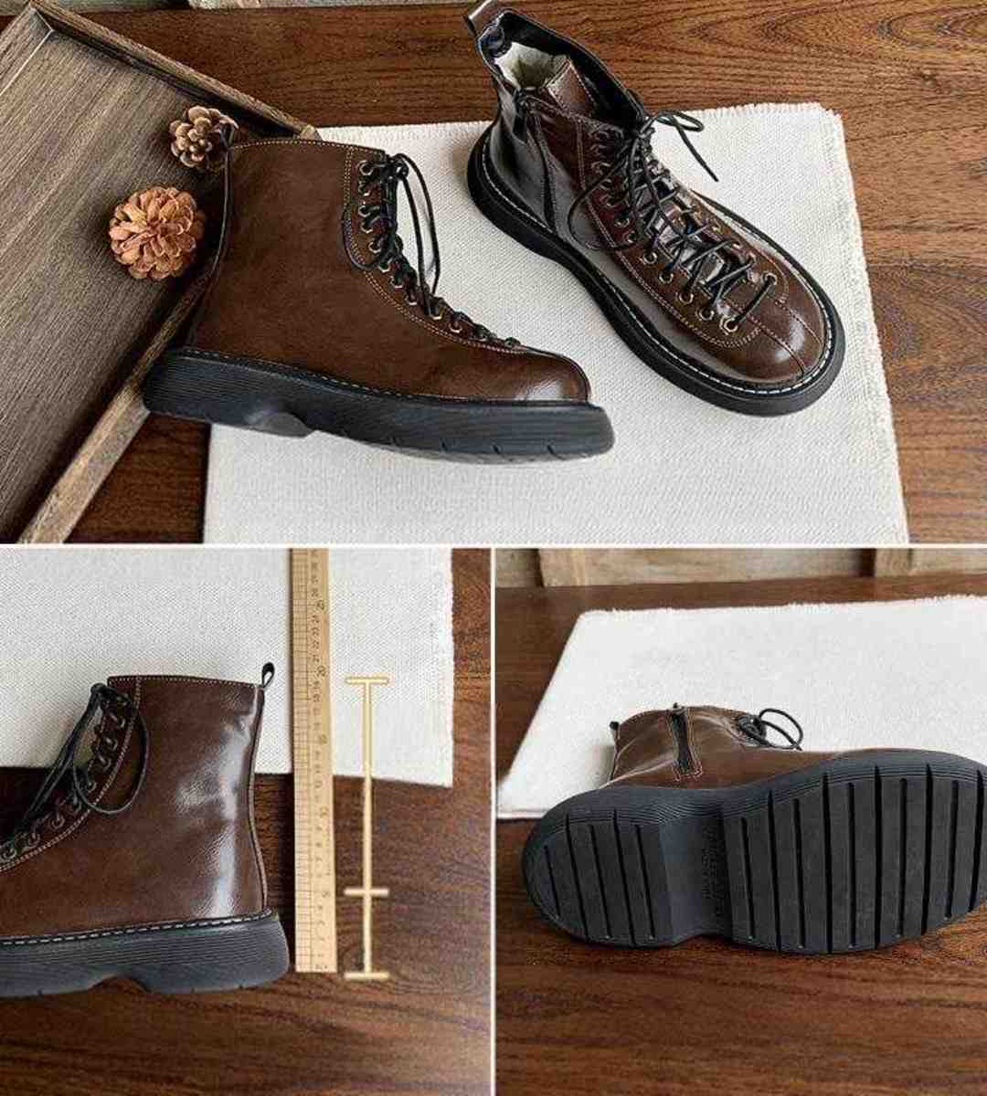Winter Chunky Platform Martin Boots Fleece Casual Short Boot
