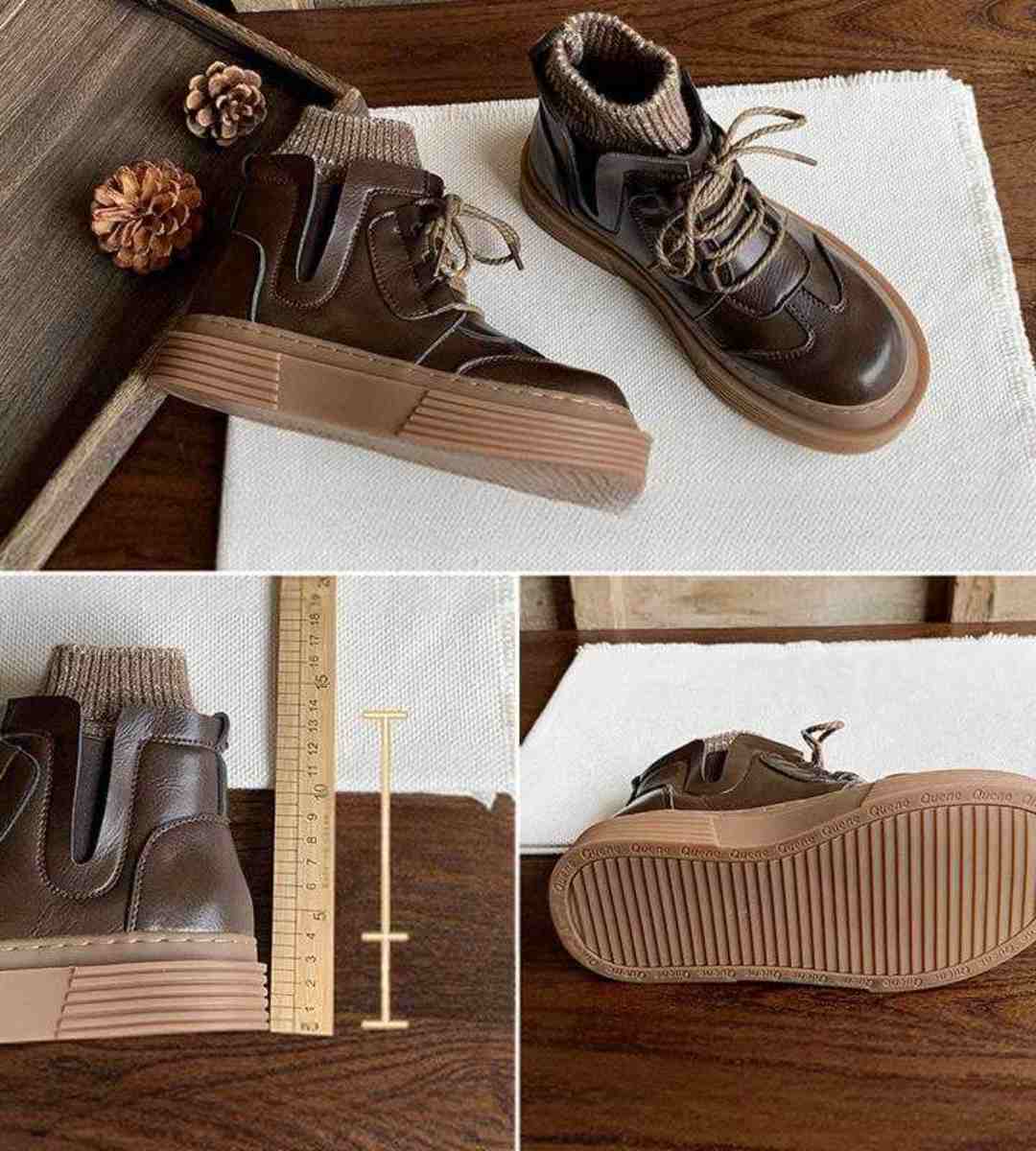 Spring Short Boots Cotton Round Toe Martin Boots Thick Sole