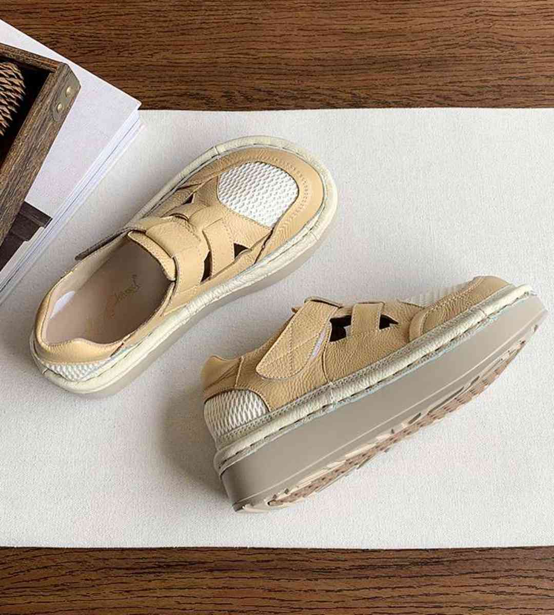 Summer - Sneakers - Cowhide - College Style - Platform Shoes