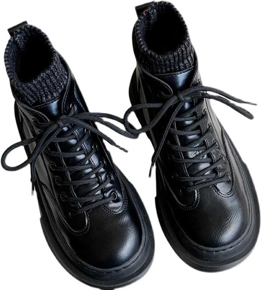 Autumn Winter Chunky Sole Short Boots Velvet Retro Style