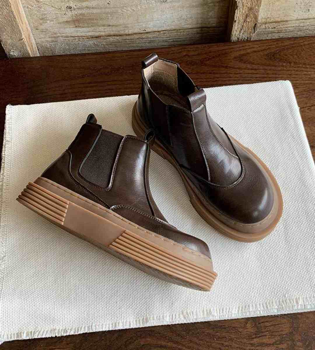 Winter Short Chelsea Boots Thick Cotton Retro Style