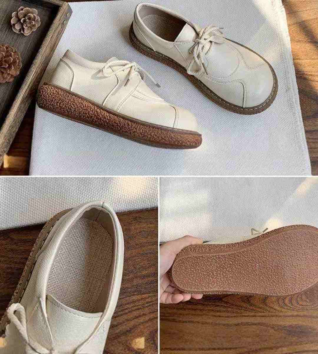 Autumn Platform Leather Cute Shoes JK Style Student Flats