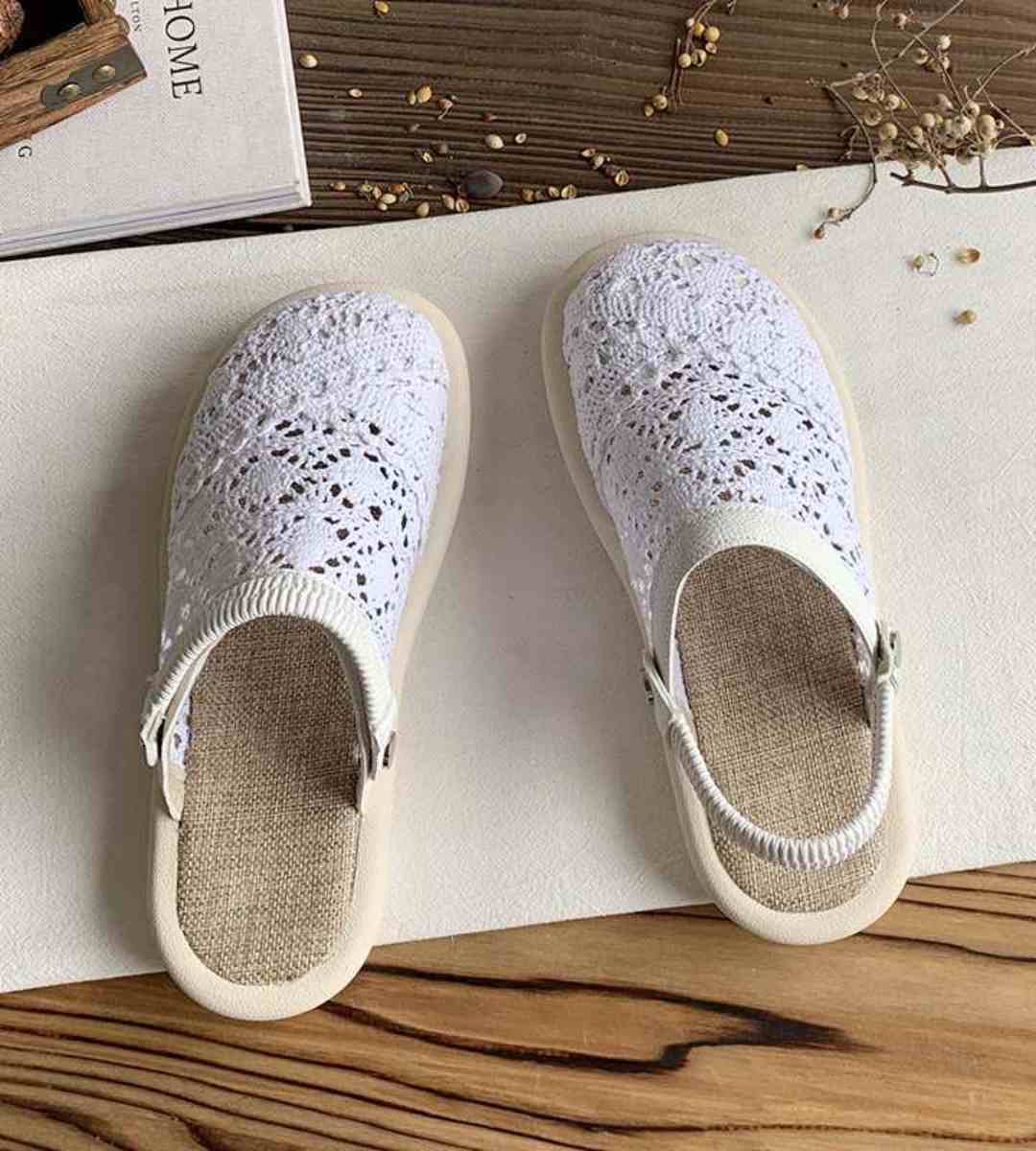 Summer Sandals Linen Embroidered Casual Slip-On Shoes