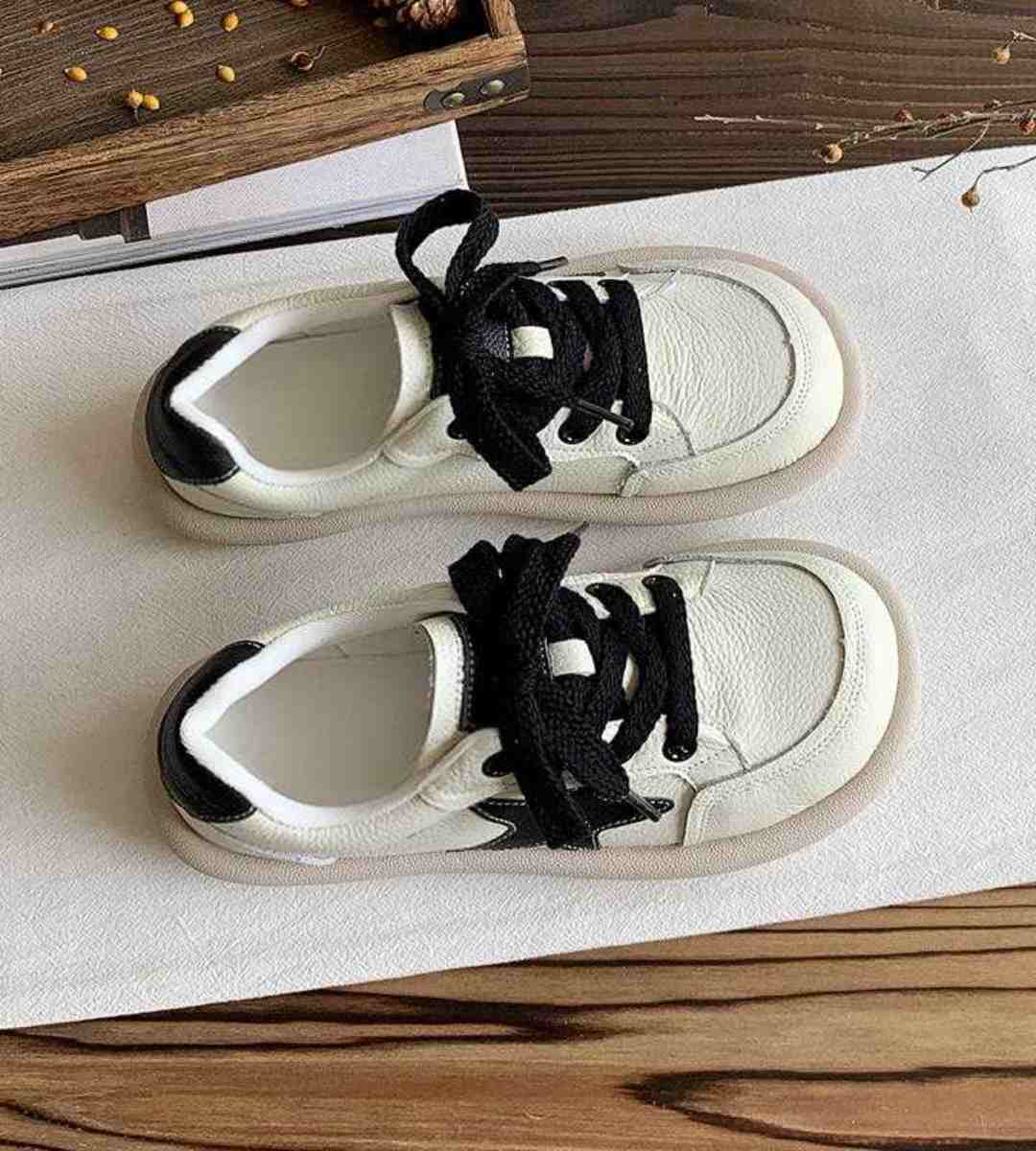 Spring Casual Sneakers Genuine Leather Artistic Women Shoes