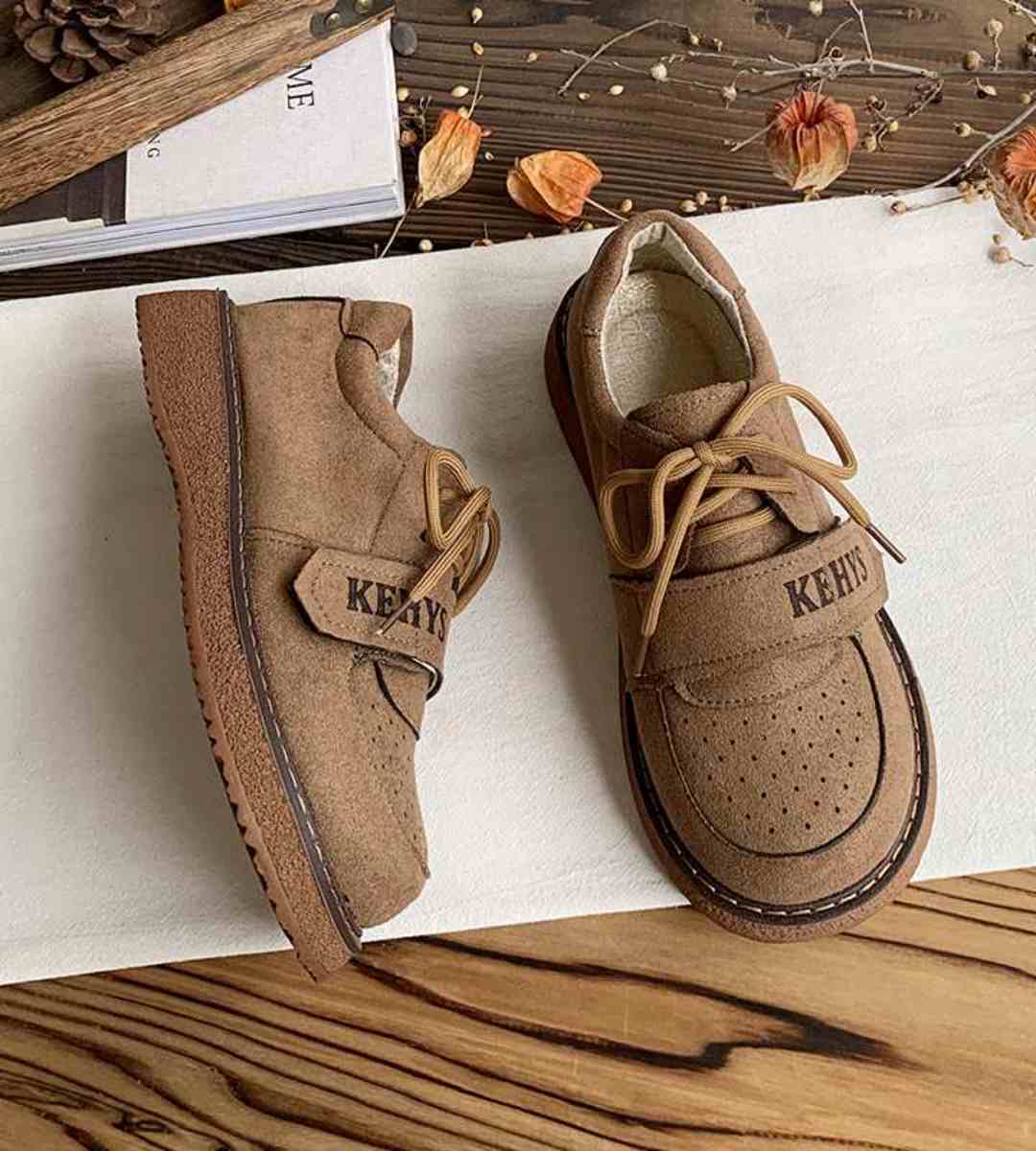 Autumn Casual Round Toe Thick Sole Suede Shoes Women
