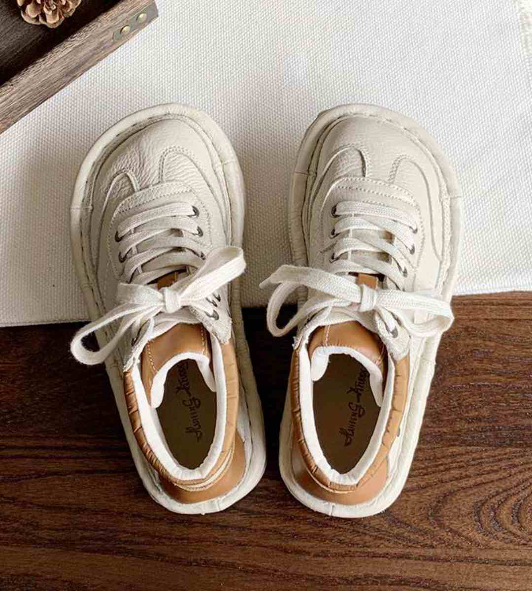 Spring-A thick-soled short boots-Made of top layer cowhide-Japanese style