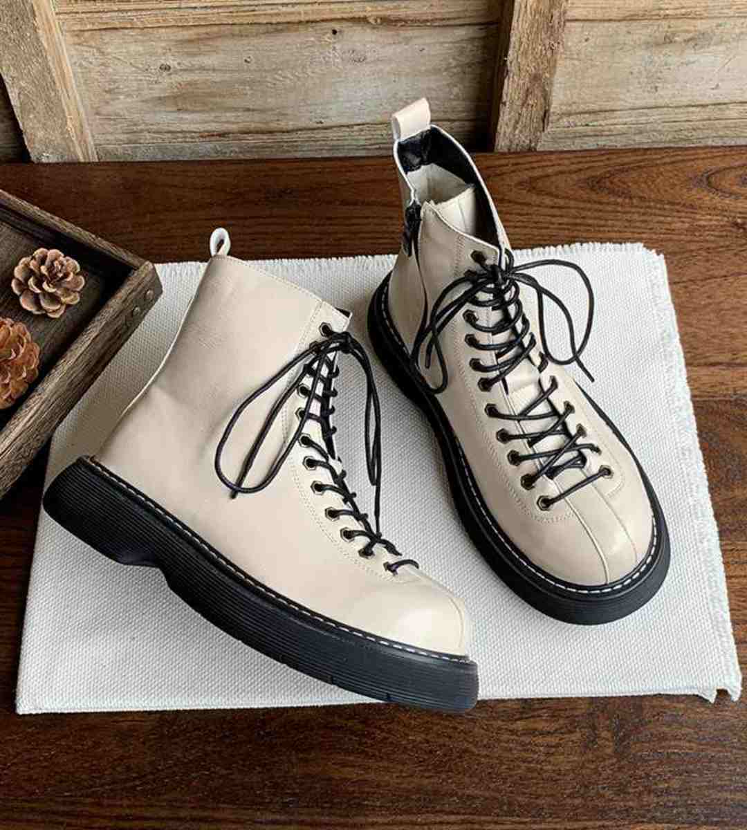 Winter Chunky Platform Martin Boots Fleece Casual Short Boot