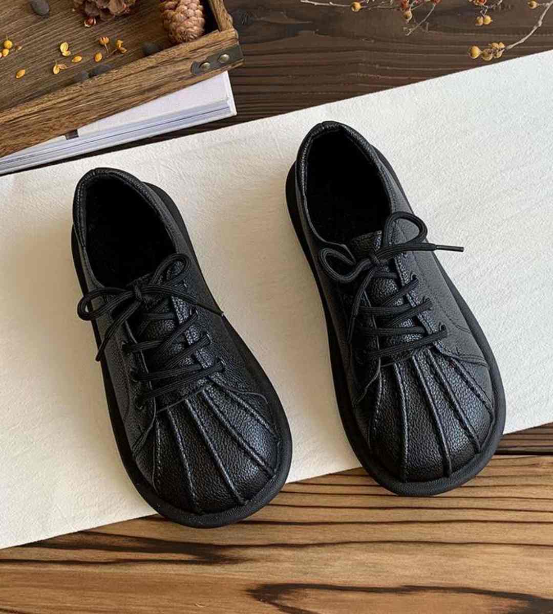 Fall Casual Shell Toe Leather Shoes Women's Style Sneakers
