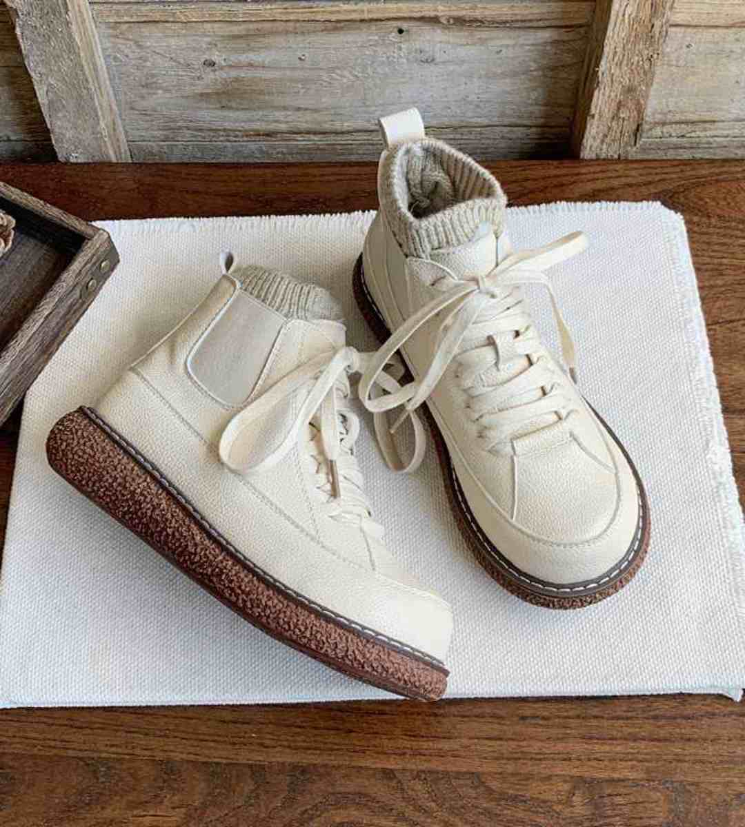 Winter Ankle Boots Thick Sole Warm College Style Martin Boot