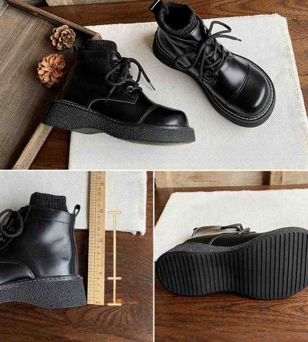 Fall Winter - Ankle Boots - Plush - British Style - Chunky Sole