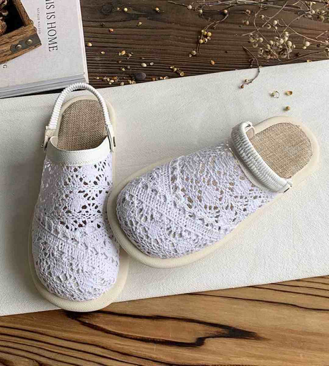 Summer Sandals Linen Embroidered Casual Slip-On Shoes