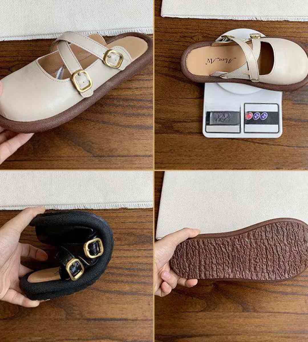 Summer Slide Sandals Genuine Leather Casual Mule Shoes