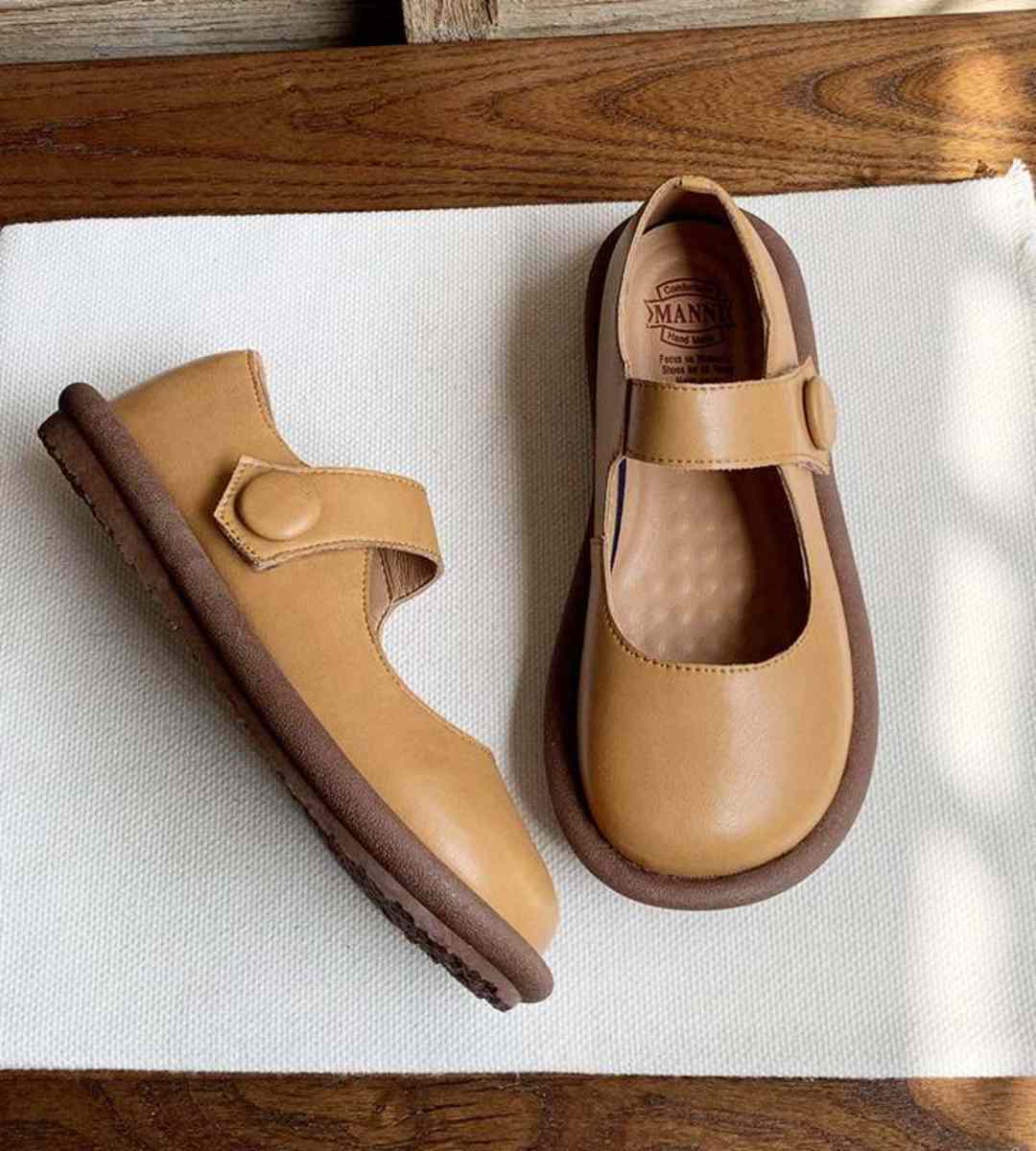 Spring Mary Jane Soft Leather Lolita Shoes Cute Large Toe