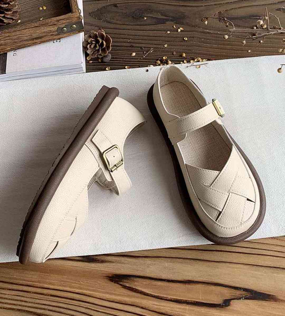 Summer Mary Jane Shoes Cotton Linen College Style Woven Sandals