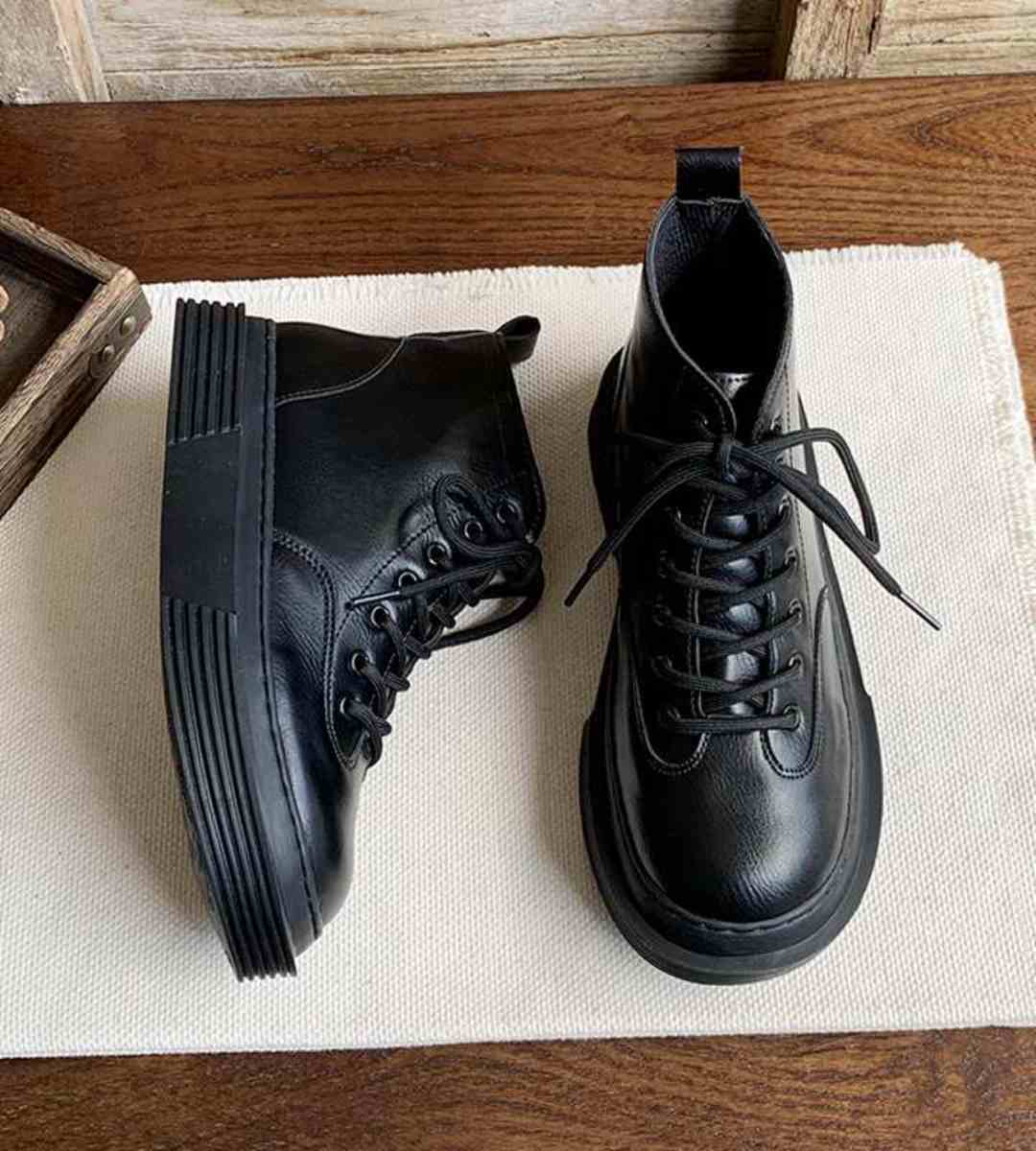 Spring Short Boots Thick Sole Retro Style Martin Boots