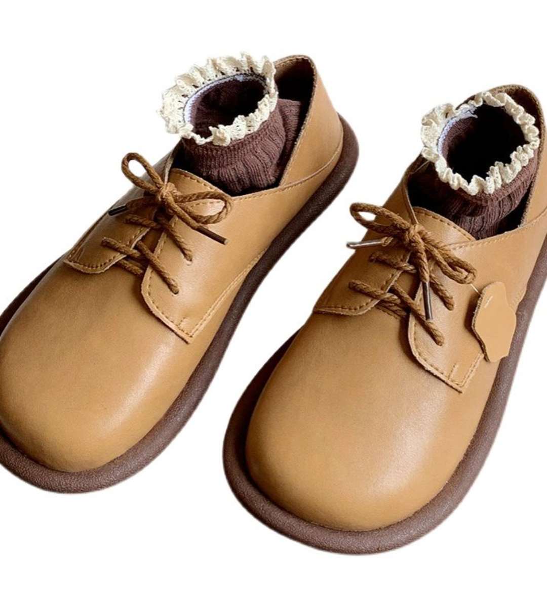 Spring - Flat Shoes - Genuine Leather - Japanese Cute - Round Toe