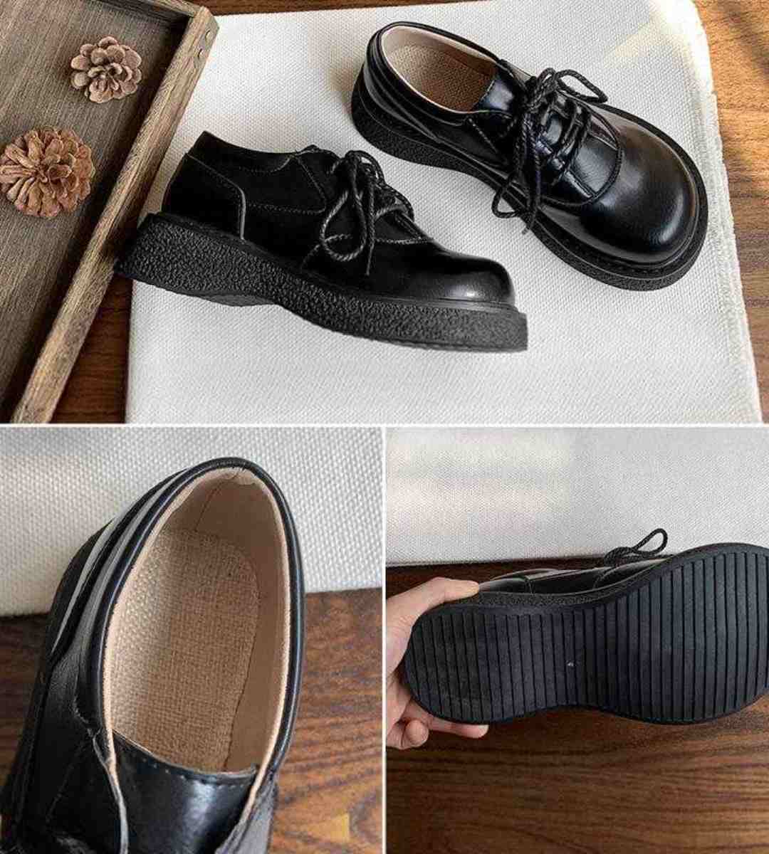 Spring Casual Leather Oxford Shoes Retro English Style