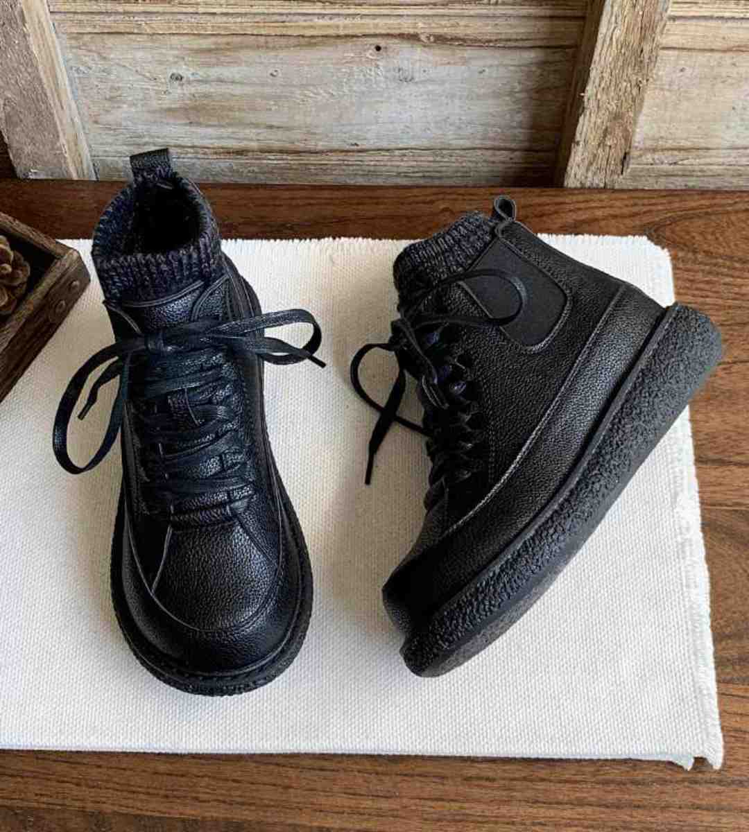 Winter Ankle Boots Thick Sole Warm College Style Martin Boot