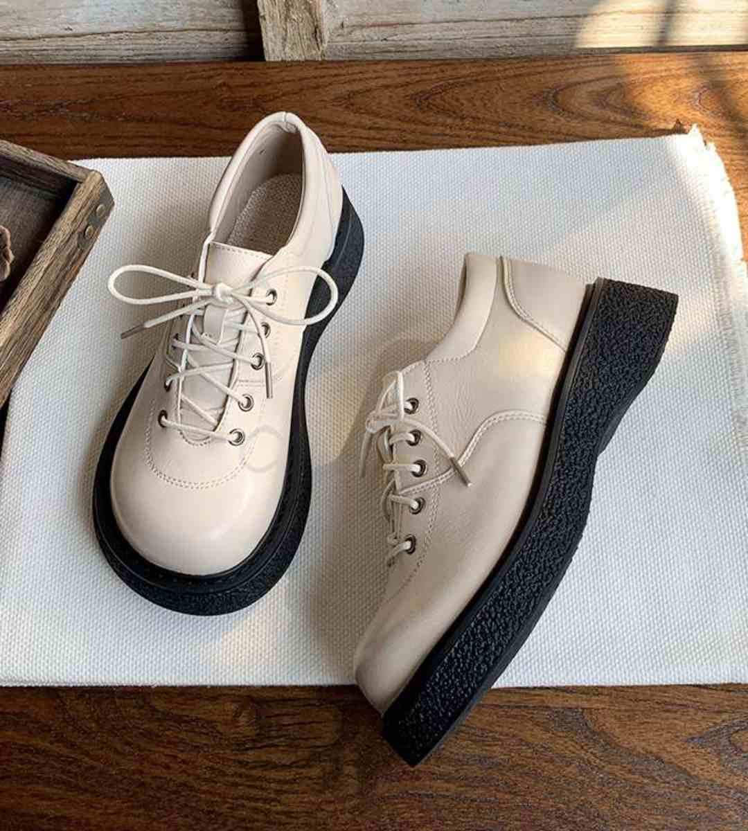 Spring Women's Thick-Soled Leather Brogue Retro Shoes