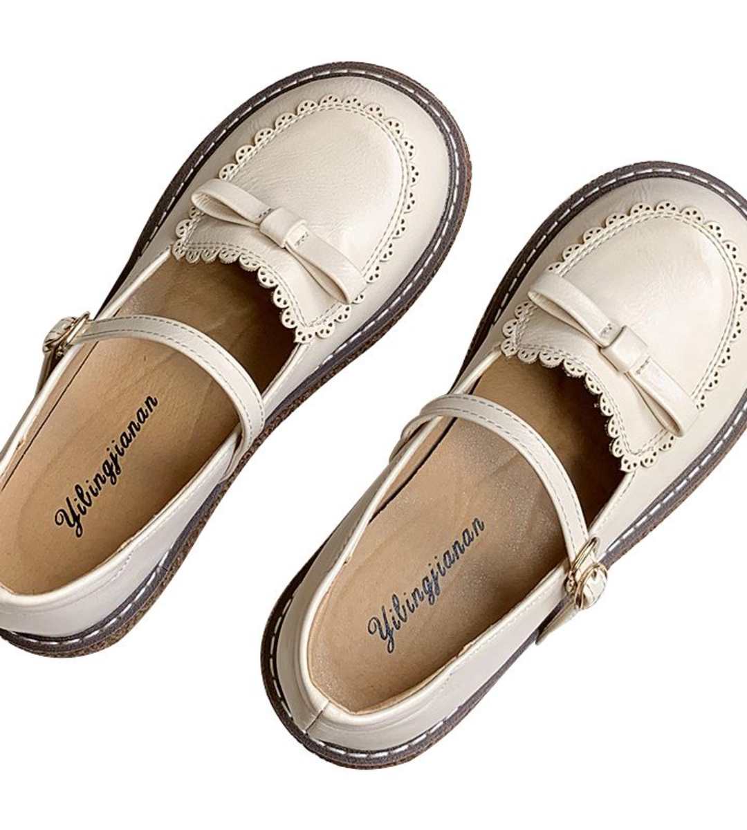 Summer Mary Jane Thick Sole Leather Shoes Cute Style