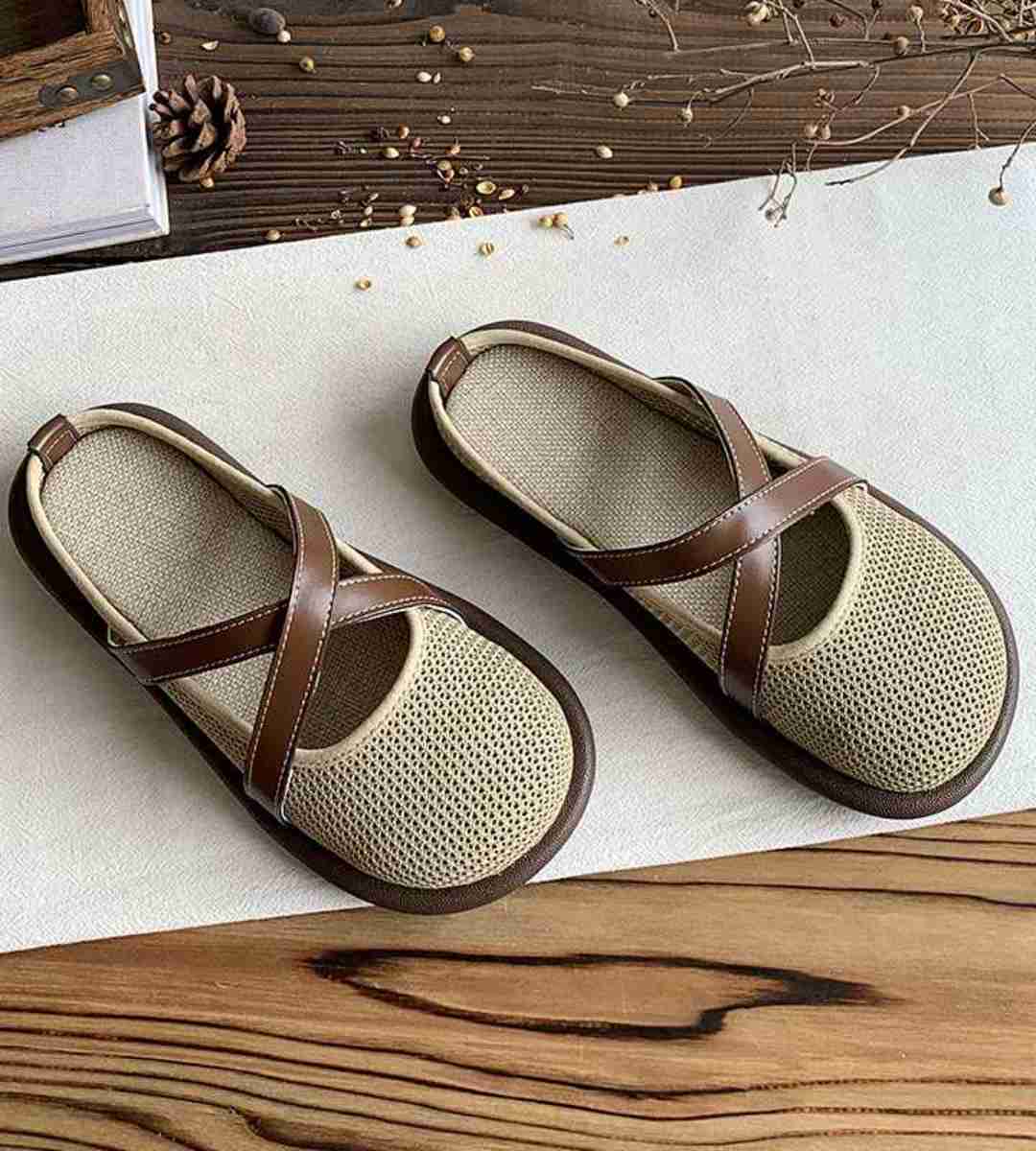 Summer Birkensock Hollow Breathable Linen Slip-on Sandals
