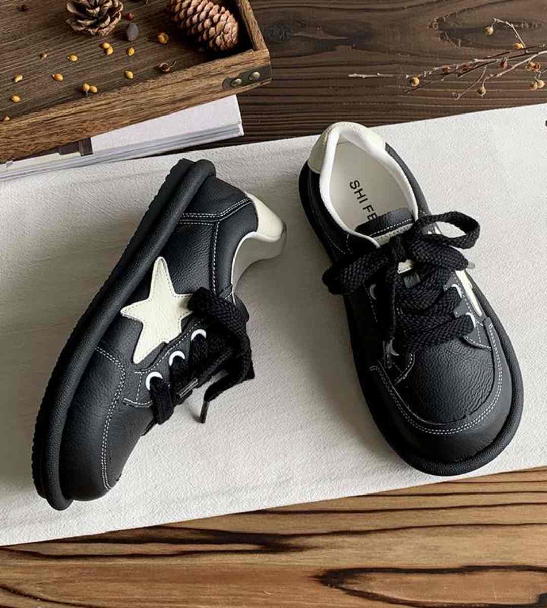 Spring Casual Sneakers Genuine Leather Artistic Women Shoes