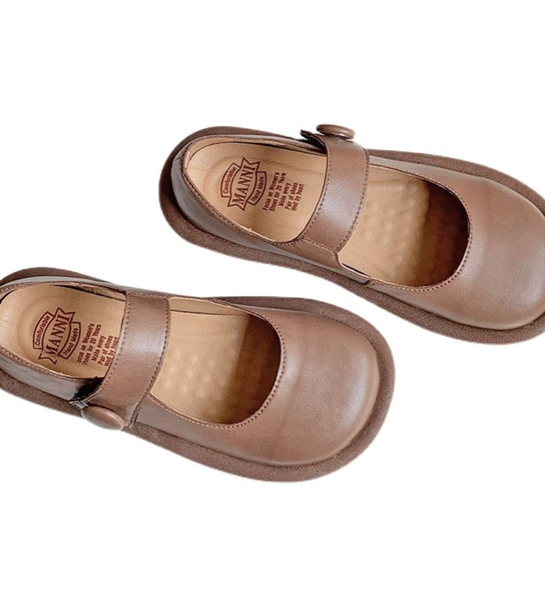 Spring Mary Jane Soft Leather Lolita Shoes Cute Large Toe