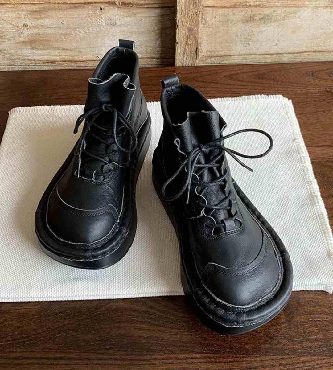 Winter Leather Martin Boots Thick Sole Japanese Style