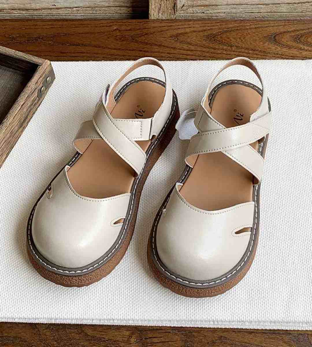 Summer Women's Sandals Leather Casual Thick-soled Shoes