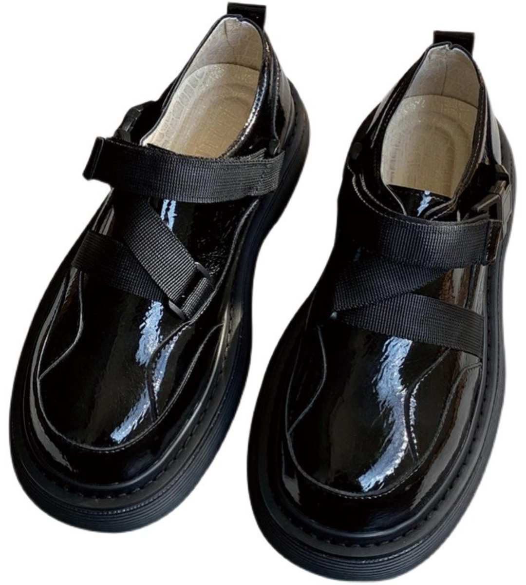 Spring Flat Leather Round-Toe British Style Shoes