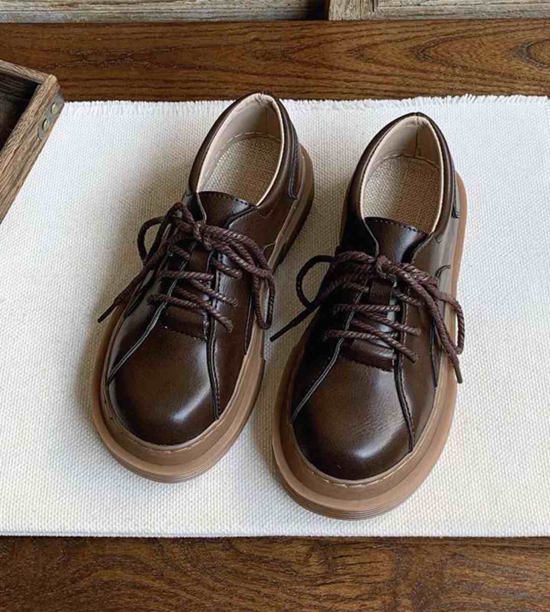 Fall 2024 Women's Oxford Leather Platform Casual Shoes