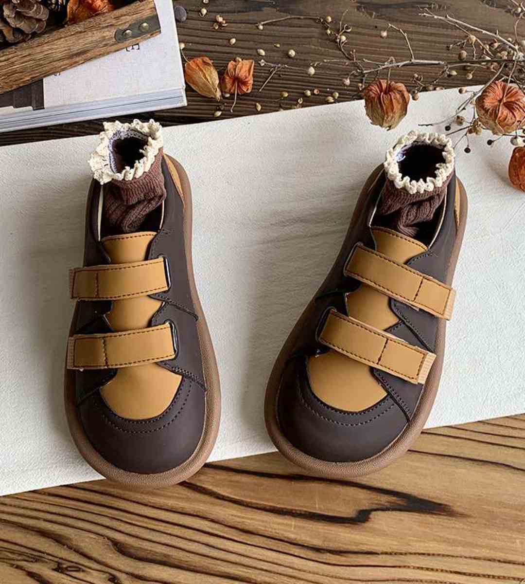 Autumn Chunky Leather Brogues Retro Casual Shoes