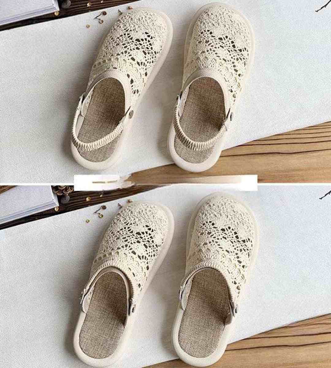 Summer Hollow-out Mesh Slip-on Closed-toe Sandals Women