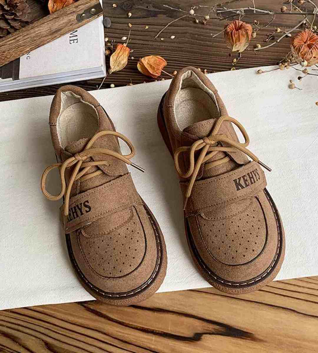 Autumn Casual Round Toe Thick Sole Suede Shoes Women