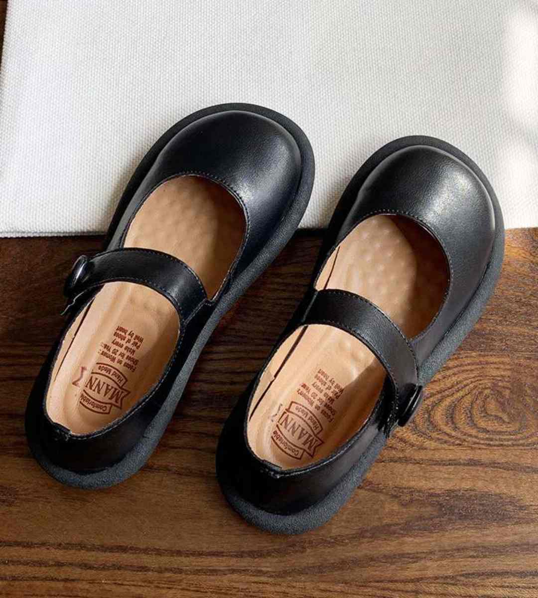 Spring Mary Jane Soft Leather Lolita Shoes Cute Large Toe