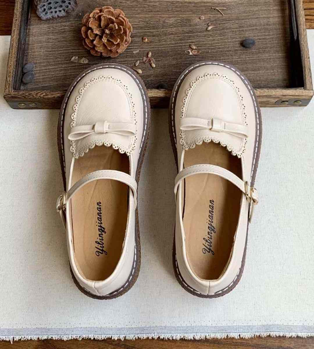 Summer Mary Jane Thick Sole Leather Shoes Cute Style