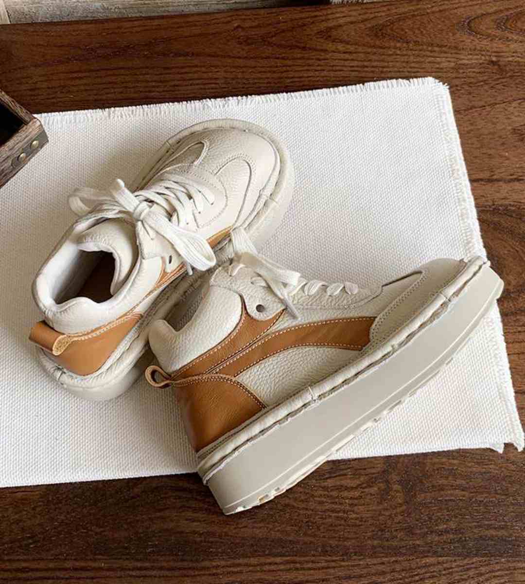 Autumn Short Boots Leather Artistic Style Chunky Sneakers