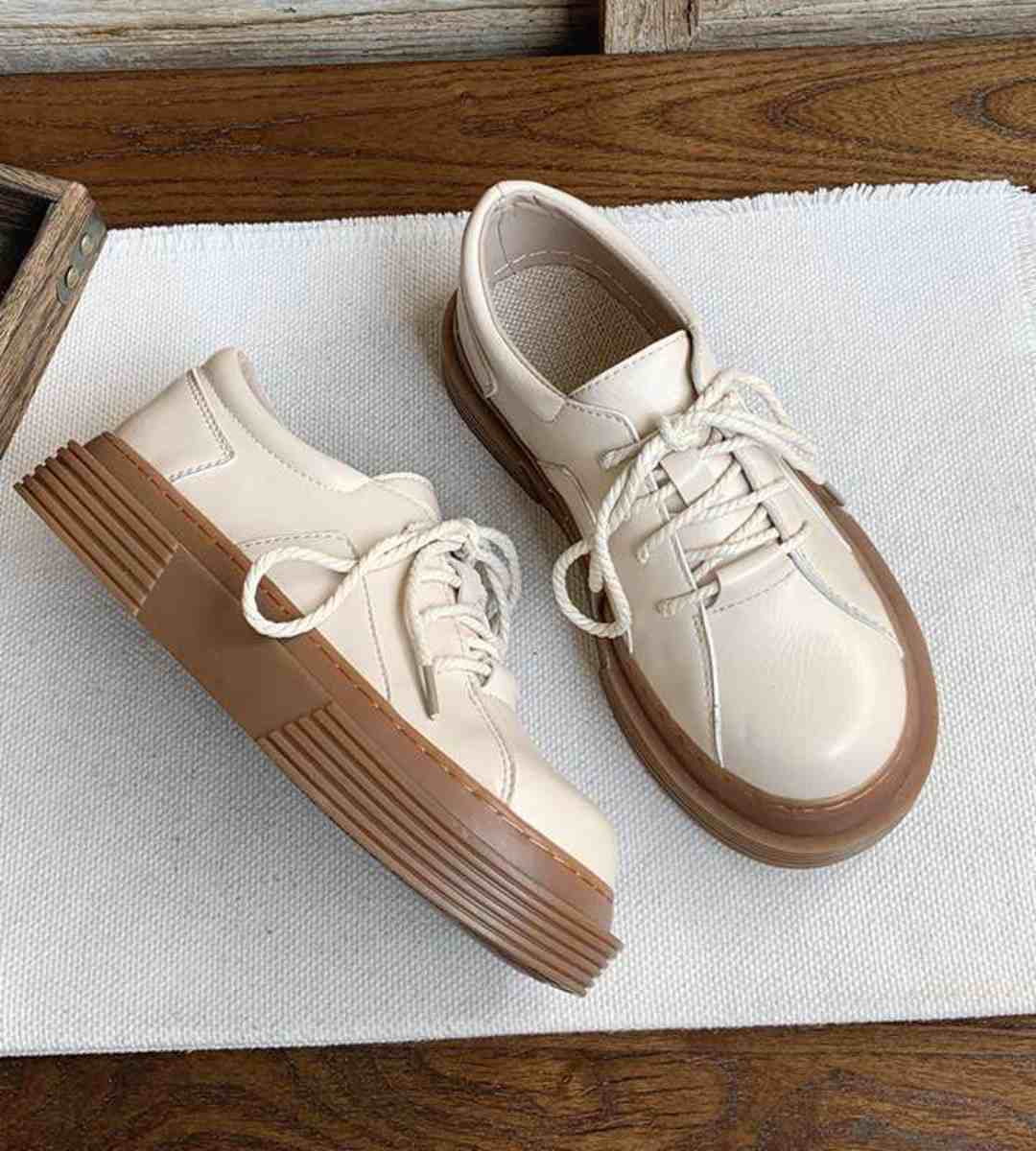 Fall 2024 Women's Oxford Leather Platform Casual Shoes