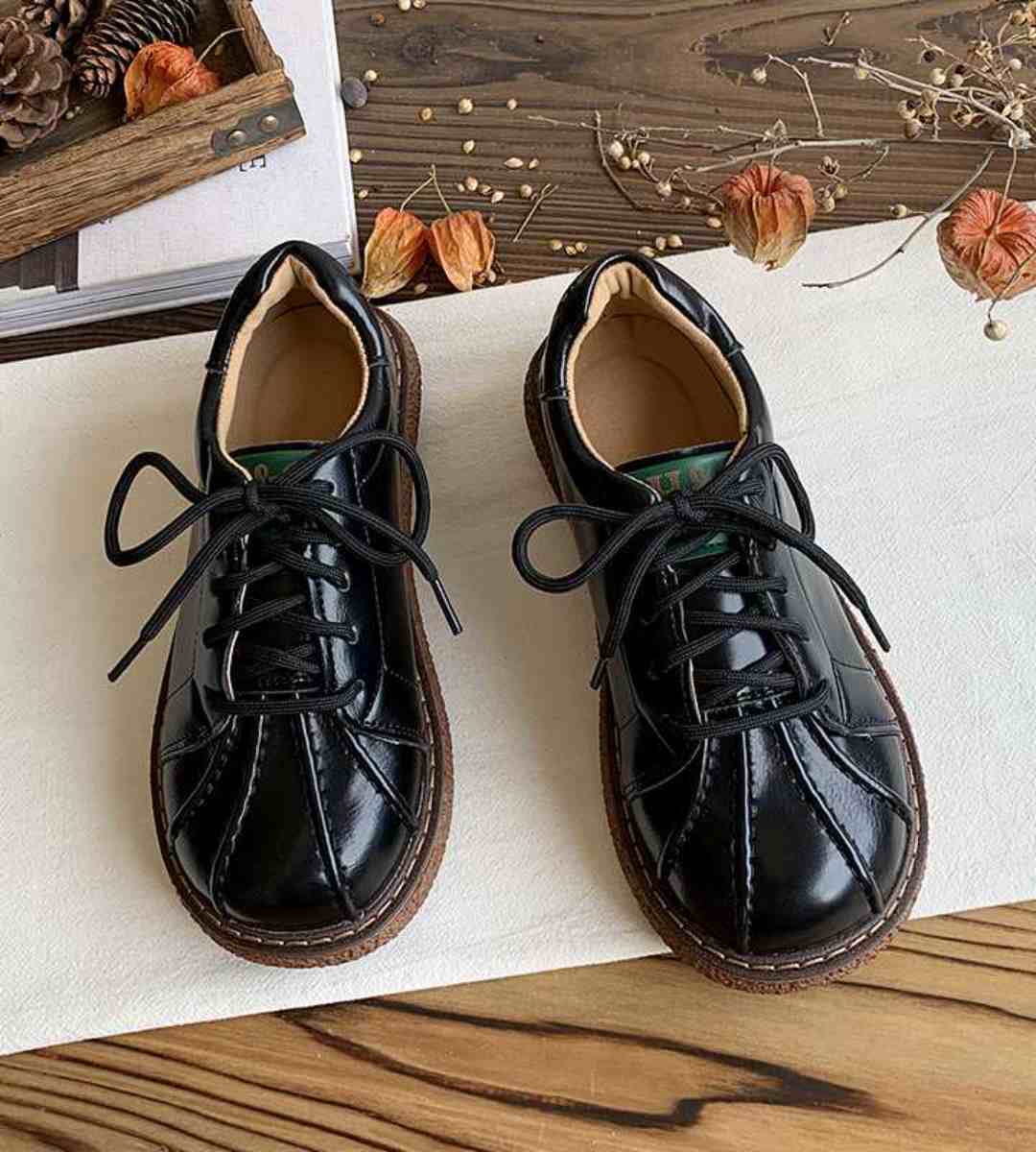 Spring Retro Shell Shoes Leather Cute Doll Shoes Jk Style