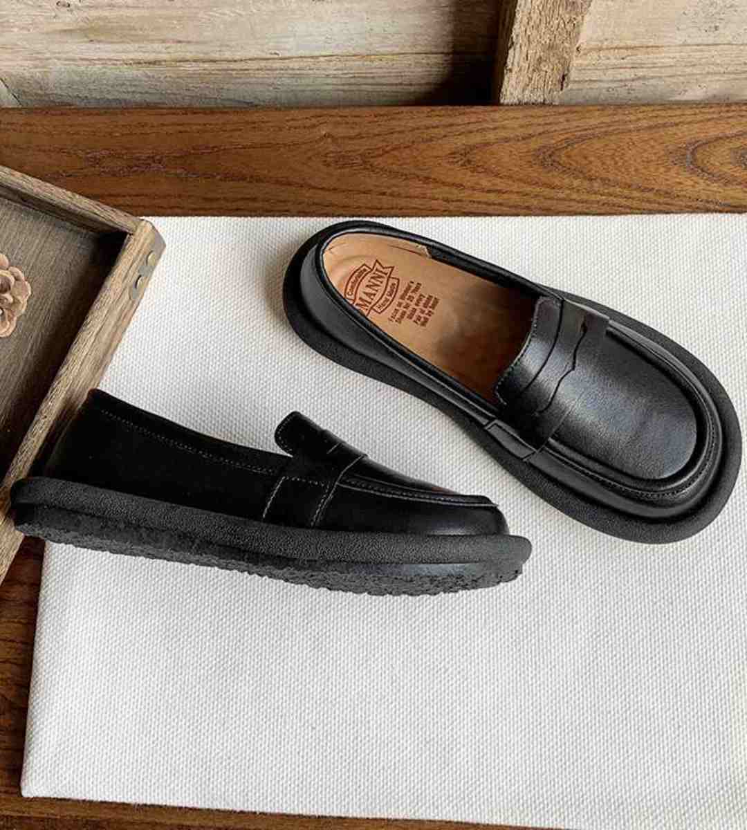 Spring Flat Shoes Genuine Leather Cute College Style