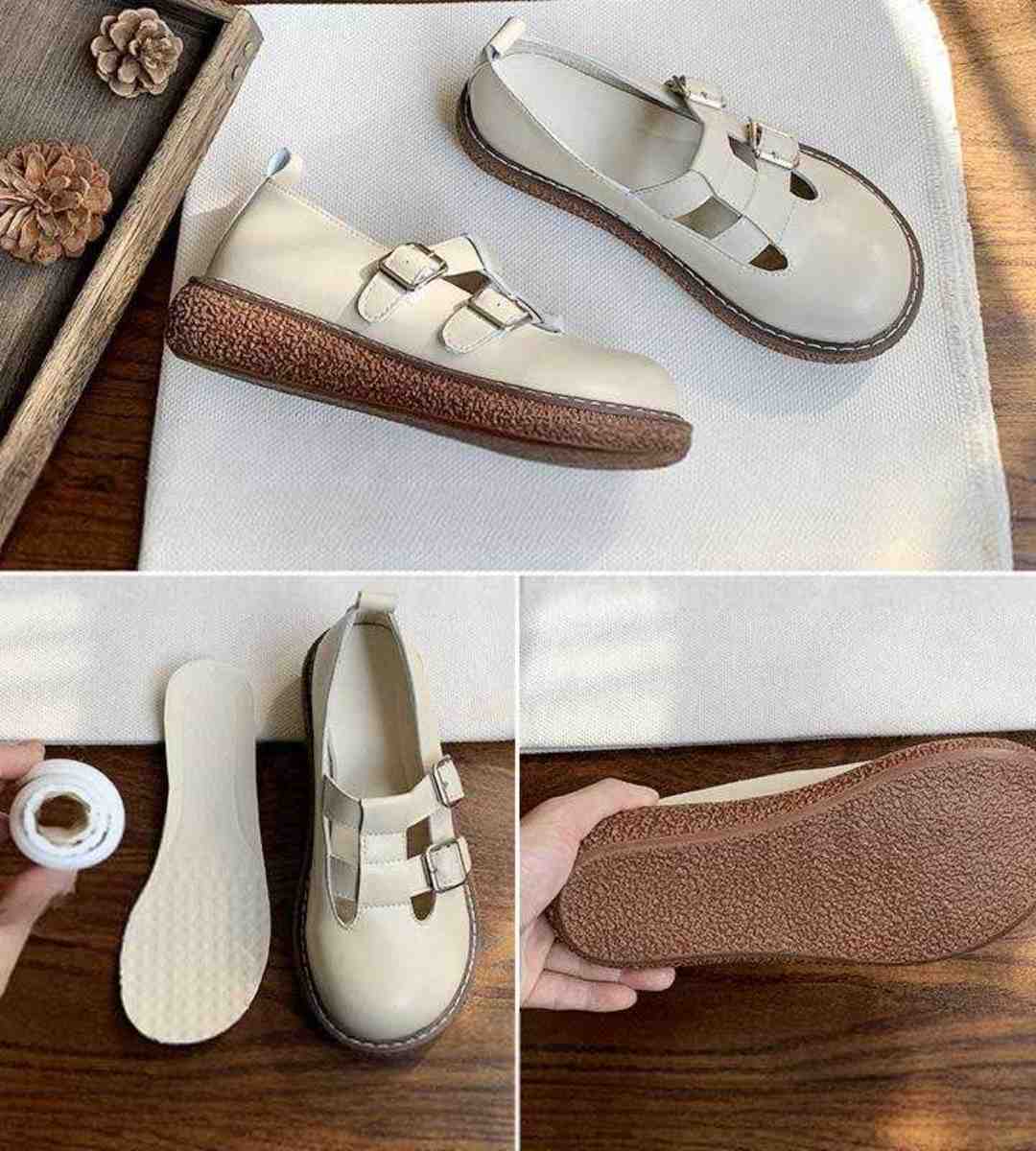 Autumn Mary Jane Leather Shoes Cute Thick Sole Lolita