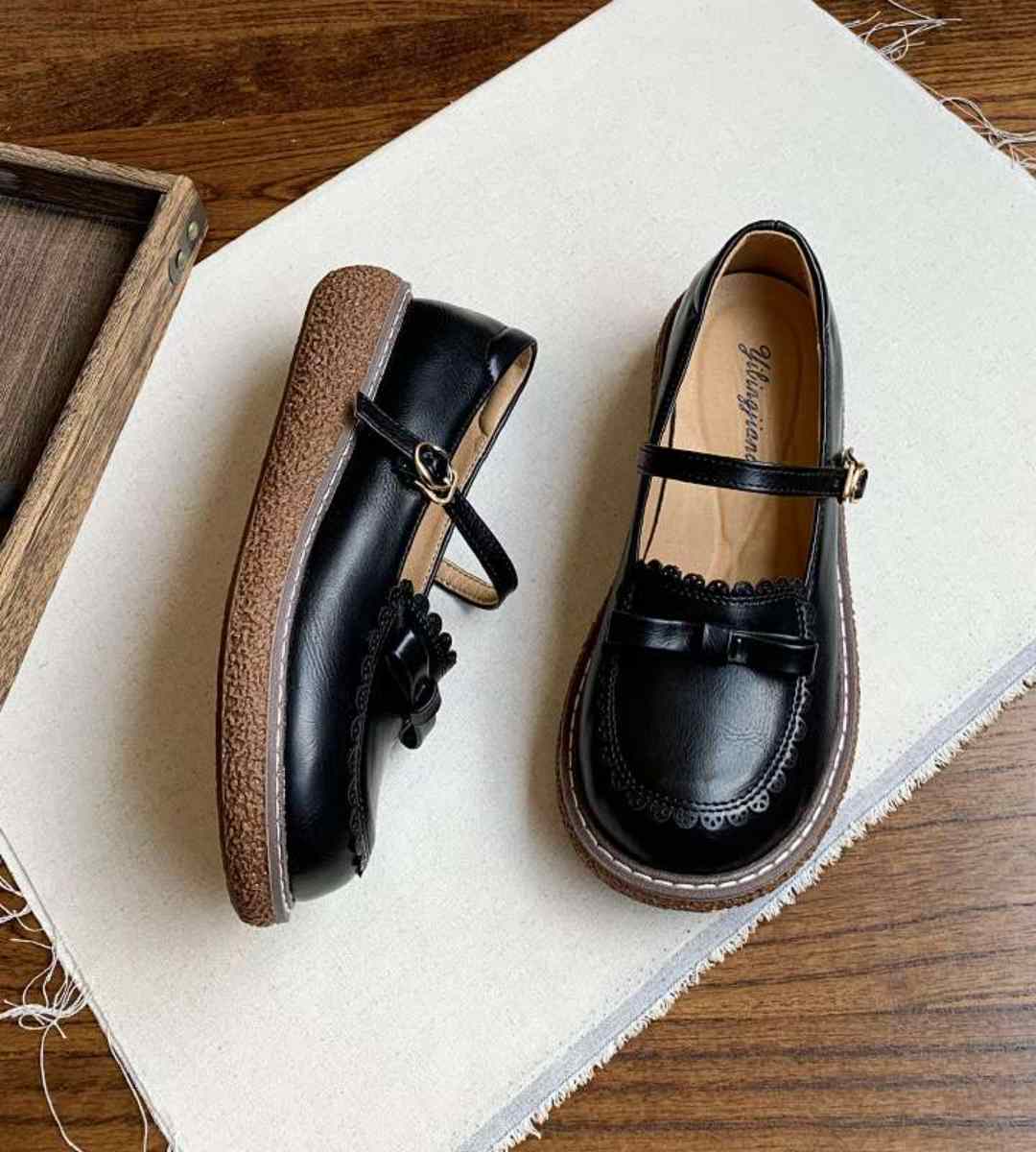 Summer Mary Jane Thick Sole Leather Shoes Cute Style