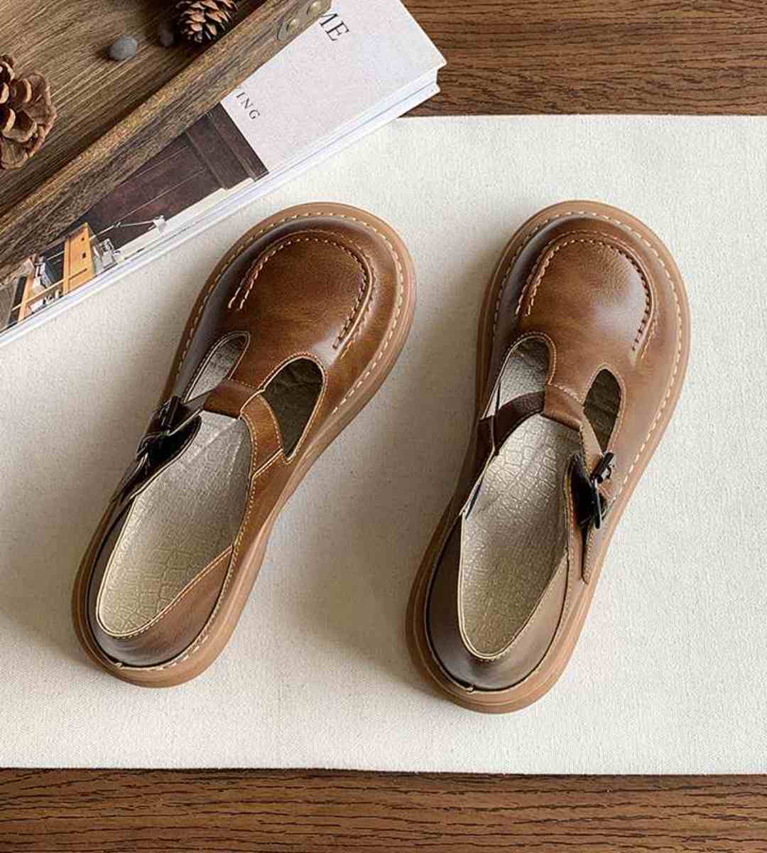 Spring - Oxford Shoes - Leather - Retro - Women's Casual