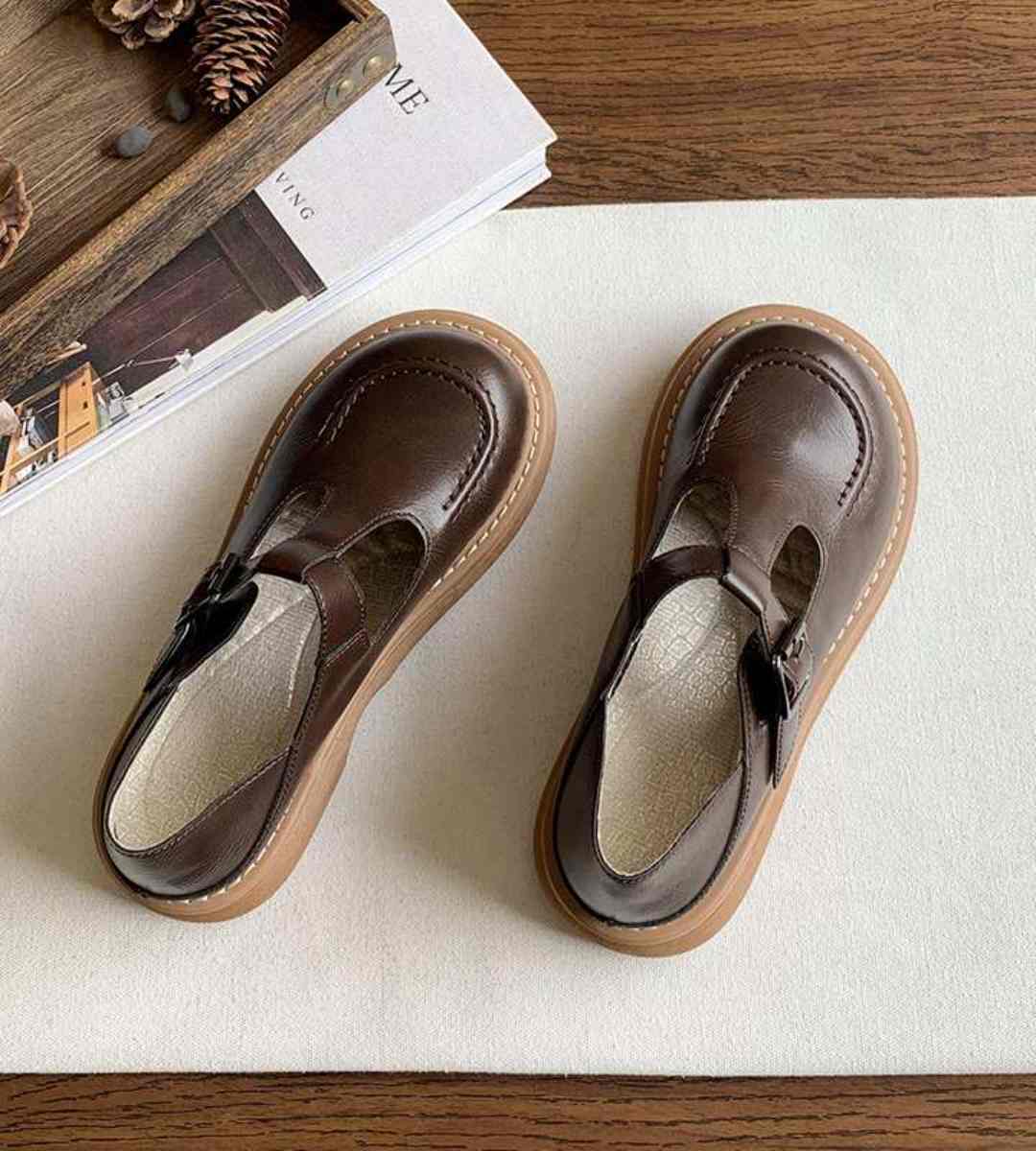 Spring - Oxford Shoes - Leather - Retro - Women's Casual