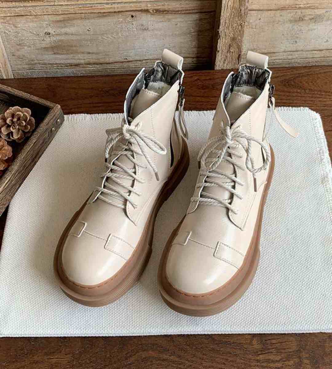 Autumn Winter - Ankle Boots - Fleece - British Style - Women's