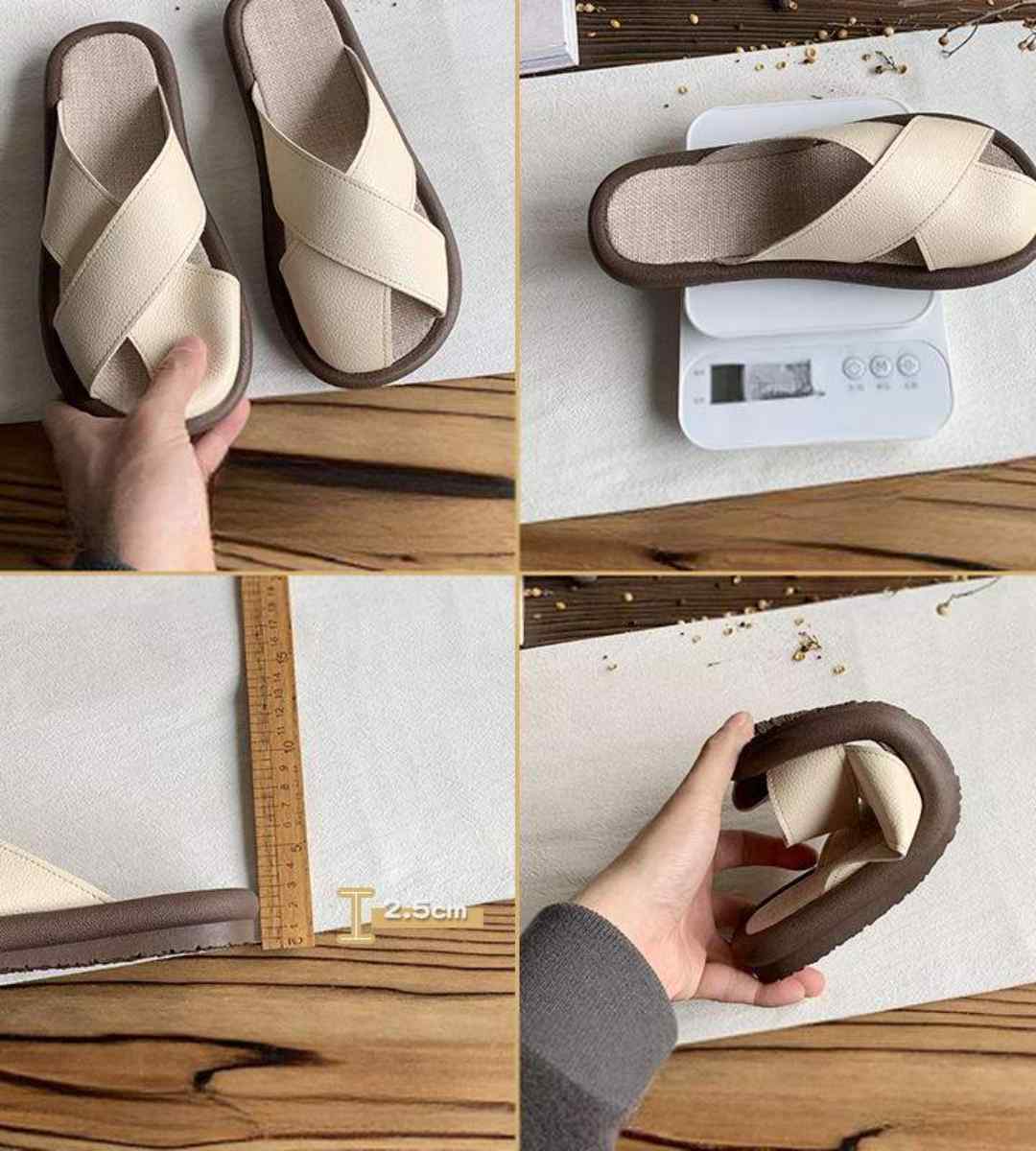 Summer Mule Shoes Cotton-Linen Flat Casual Soft底